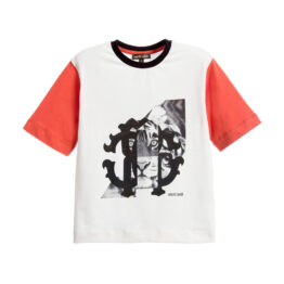 Printed Round Neck Blend White T-Shirt